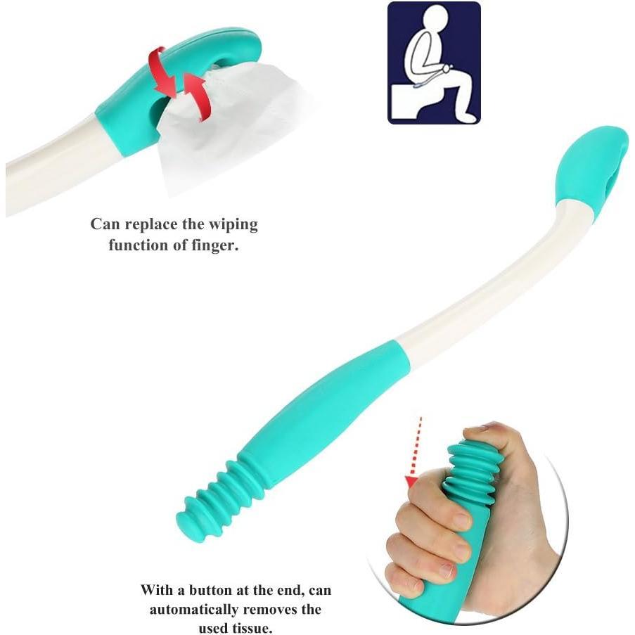 Bottom Wiper, Long Handle Reach Comfort Holder Toilet Paper Tissue Grip Self Wipe Aid Helper