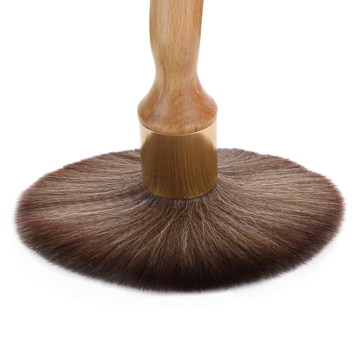 Neck Duster Brush with Long Handle - Wooden Broken Hair Sweep Brush for Salon and Home Hair Cutting