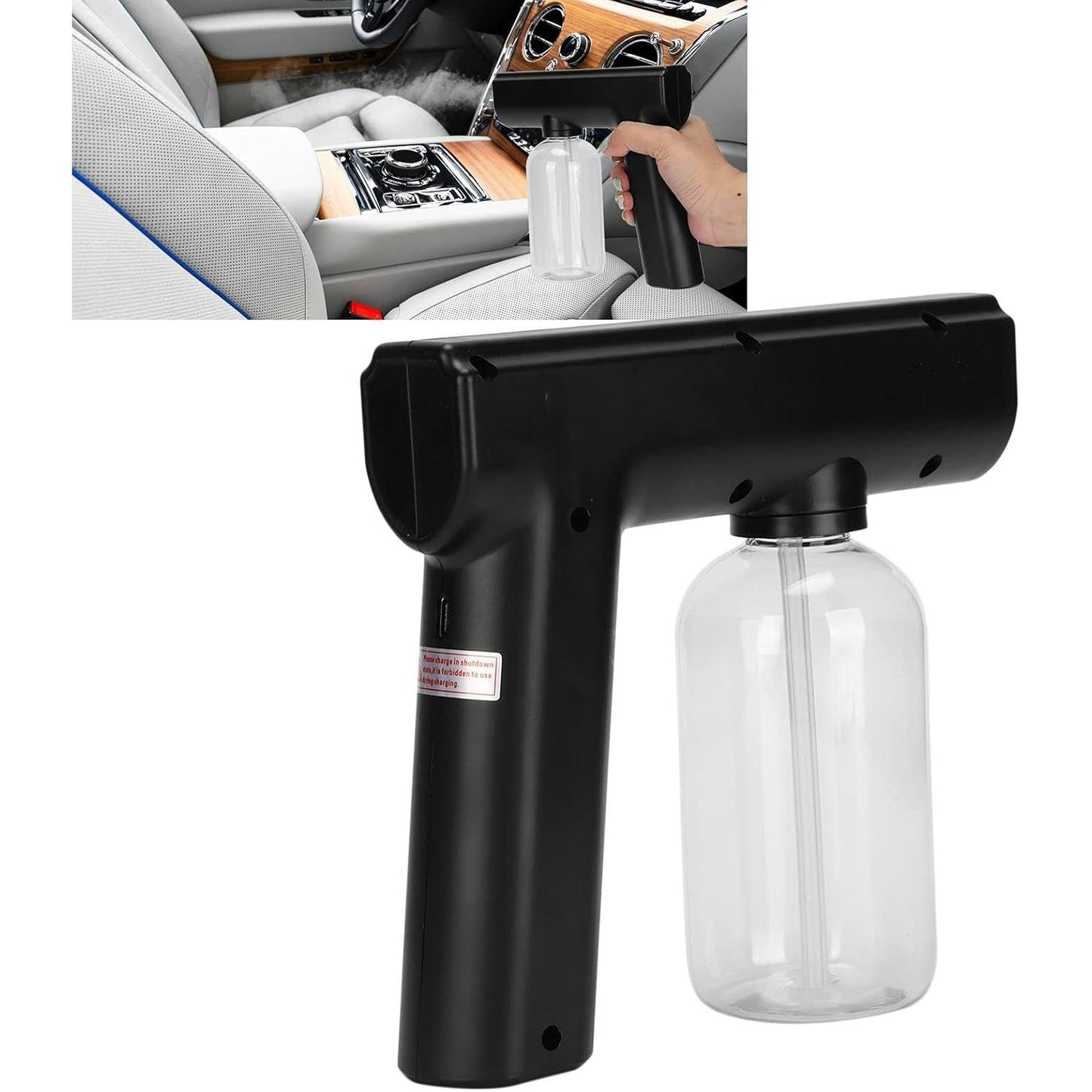 Electric Mist Atomizer Sprayer Gun, Electric Handheld Sprayer Fogger Gun Portable Rechargeable Sprayer Gun, Nanometer Machine for Home Office School Hotel