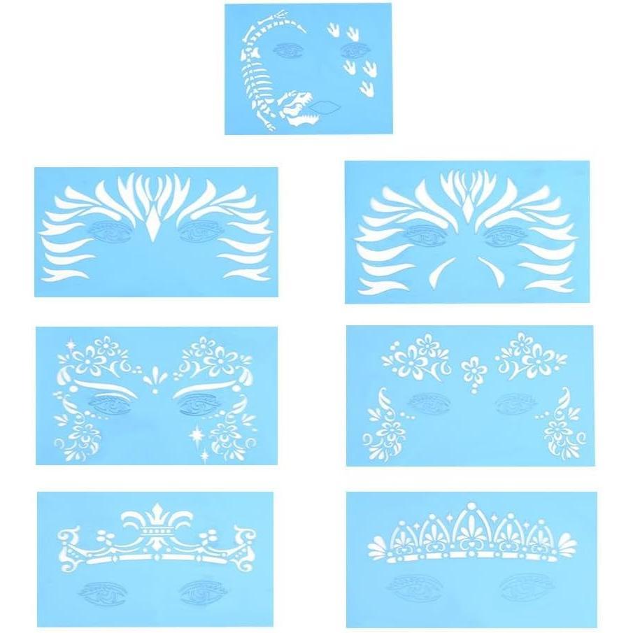 7pcs/Set Face Paint Stencils, Reusable Face Paint Stencil, Body Painting Template Facial Drawing Patterns Butterfly Prints, Flower Prints, Suitable for Birthdays, Sleepovers, School Carnivals