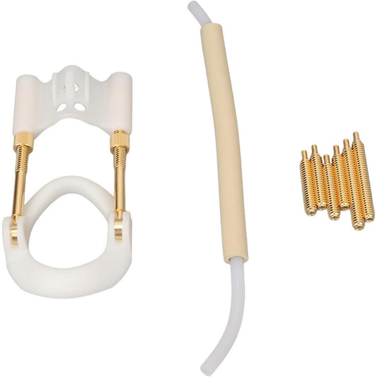 Men Male Bracket Stretcher, Men Bracket Stretcher Tool Adjust Size Easy Detachable Strength Training Device Men Bracket Stretcher Kit White Gold