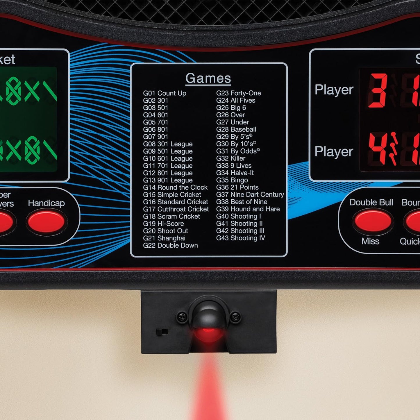 Viper Orion Dartboard - Electronic Soft Tip with LaserLite Marker for Red and Black Game Setup