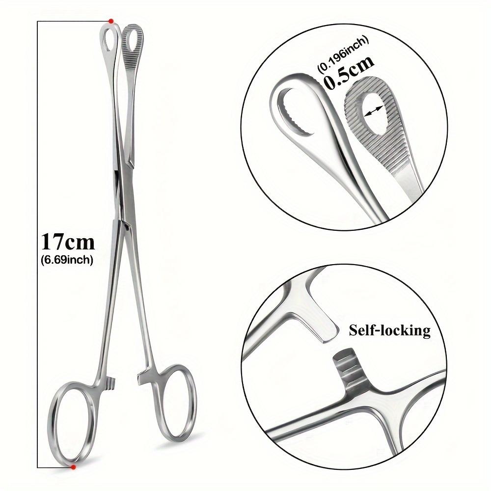 1pc Open Close Ring Tweezers Pliers Stainless Steel Piercing Forceps Clamp Tools Nostril Septum Tragus Belly Tongue Lip Piercings Professional Tools