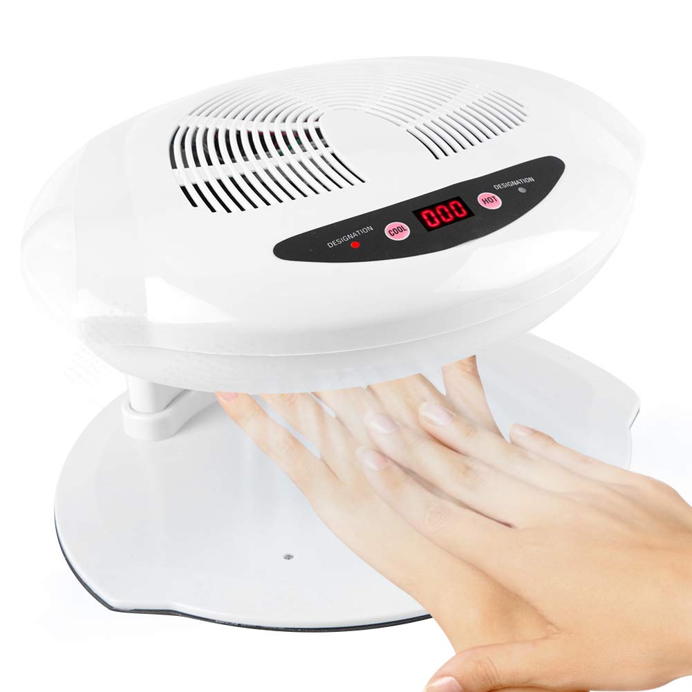 Sonew Hot & Cold Air Nail Dryer Warm-Cool Manicure Drying Fan Manicure Tool for Salon and Home(White)