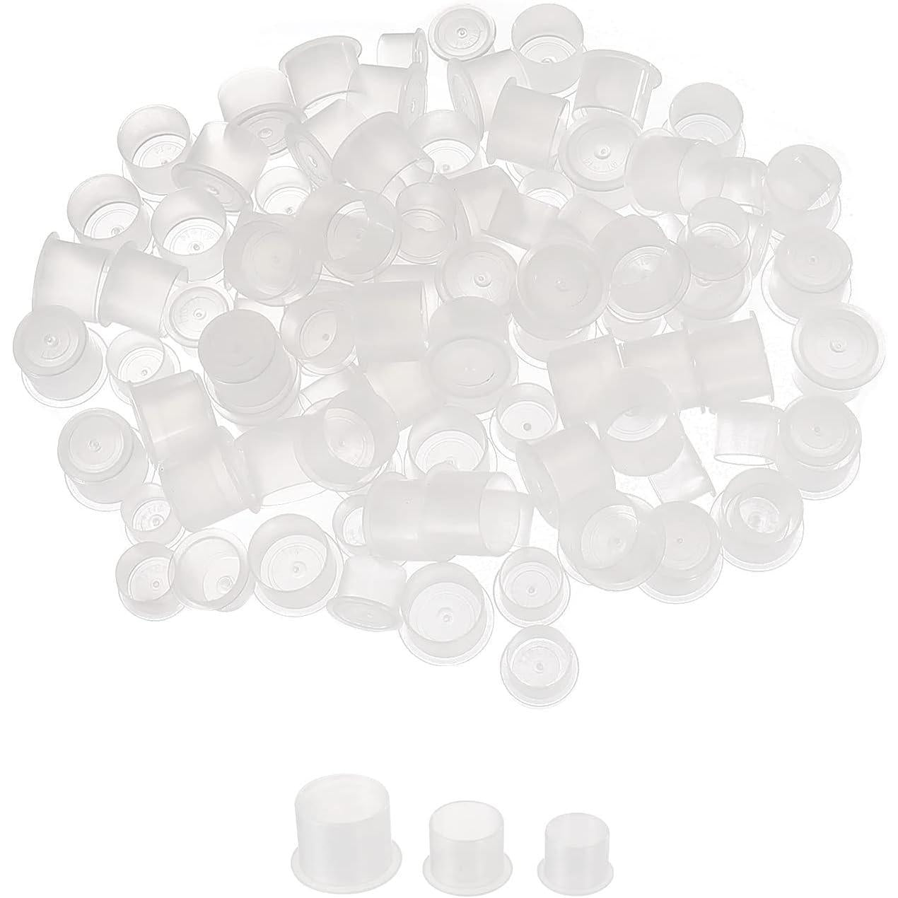 300pcs Ink Caps with Base Tattoo Ink Cups White Mixed #11 Small #13 Medium #17 Large Pigment Caps,Ink Caps for Tattoo Permanent Makeup Container Cap, Tattoo Supplies,Tattoo Kits