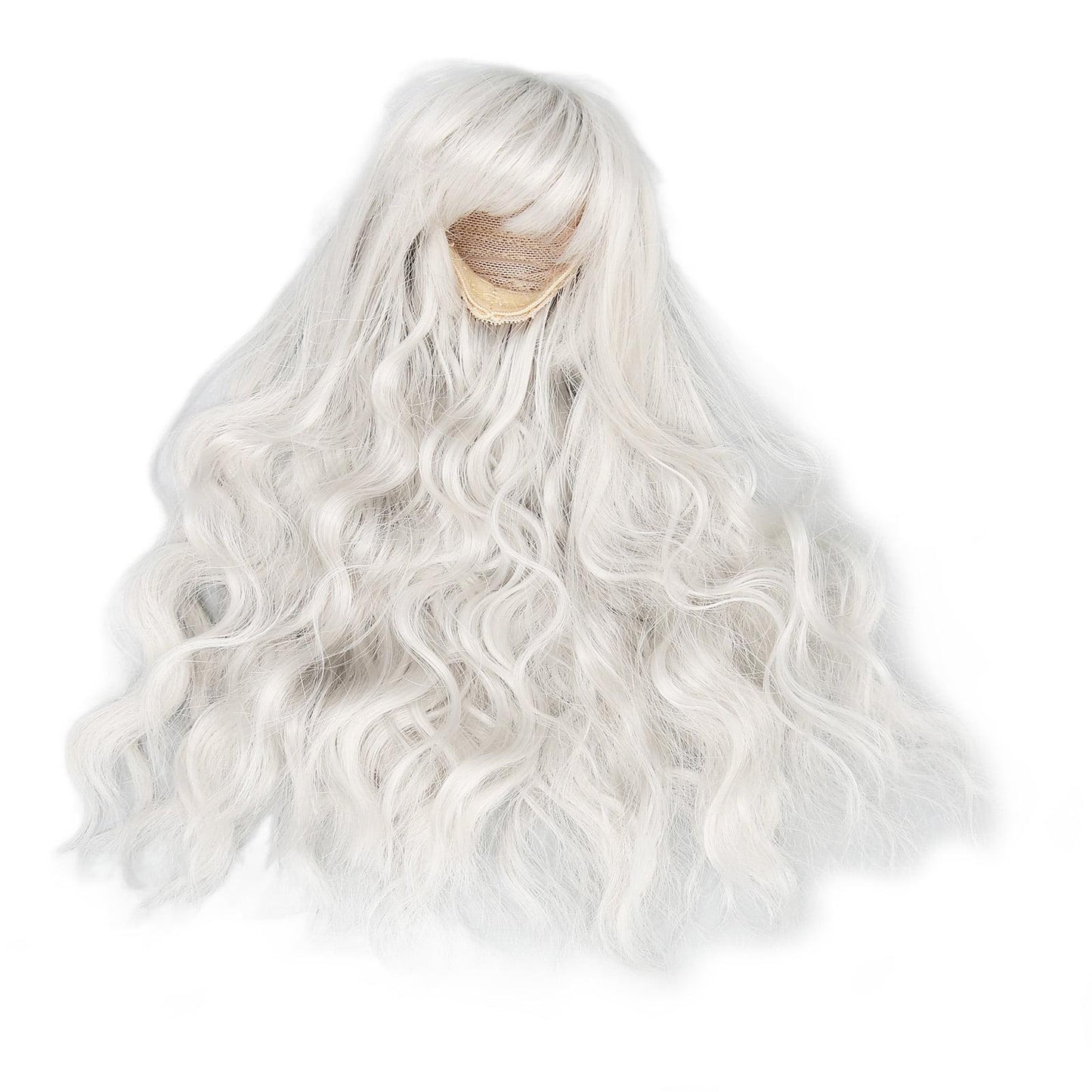 Ball Jointed Doll Wig Curly Soft Heat Resistant Trimmable Soft Touch 1/6 Doll Wig with Bangs for Doll Dress Up Silver Gray