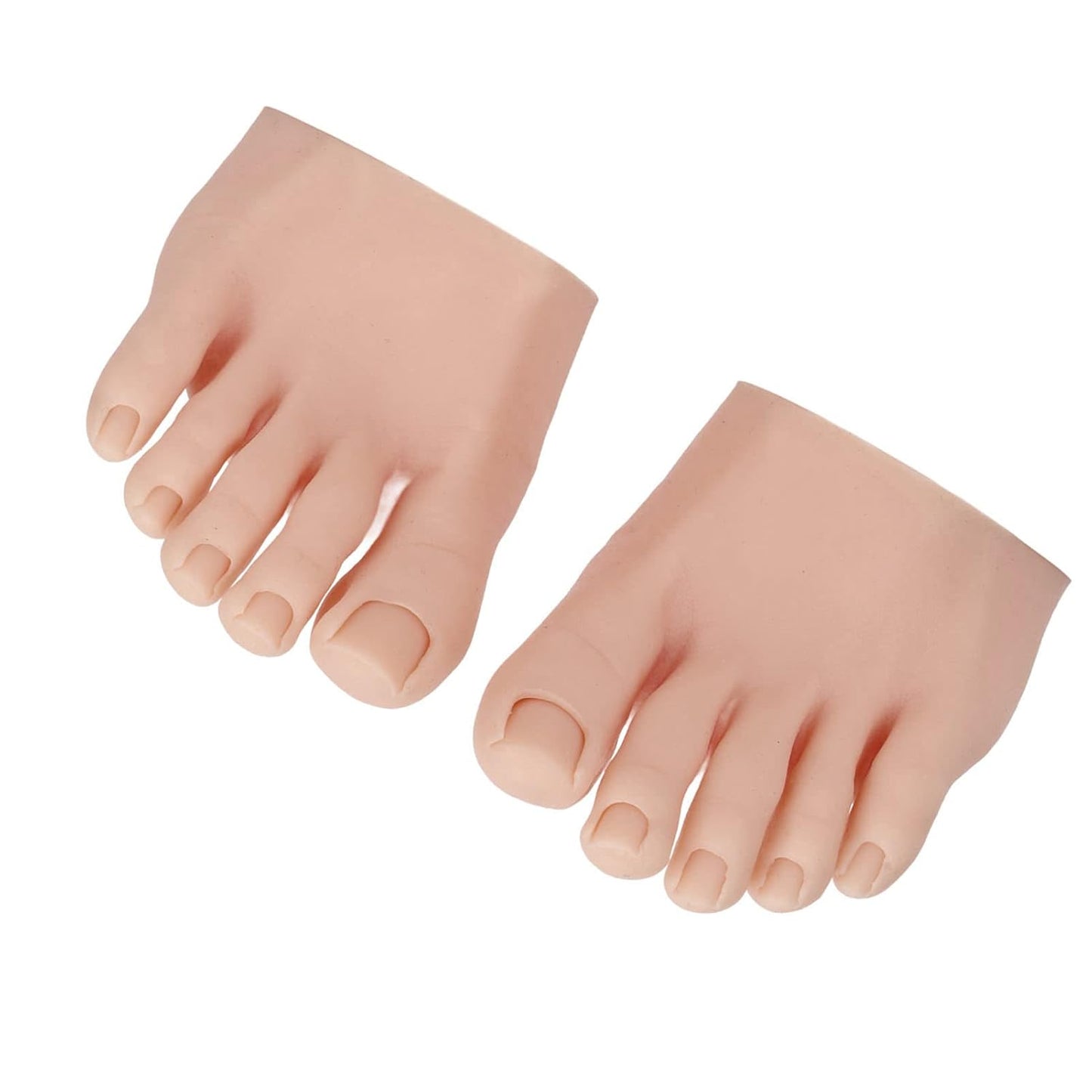 1 Pair Silicone Foot Model, Nail Art Training Display Fake Half Foot Model Pedicure Practice Silicone Foot Model (Medium Skin Color)