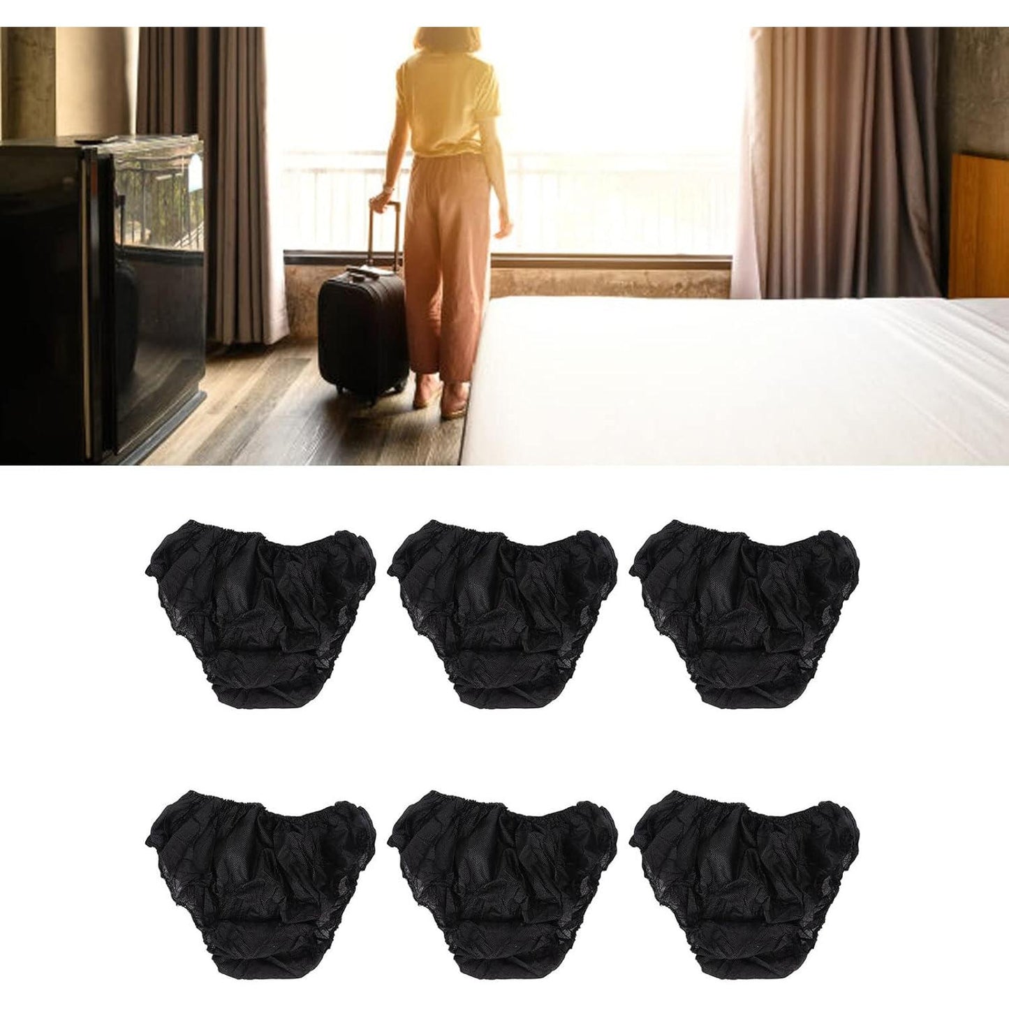 50pcs Black Disposable Underwear, One Size Fits Underwear for Man and Woman Travel, Travel Underwear for Outdoor Tourism Hotel and Salon