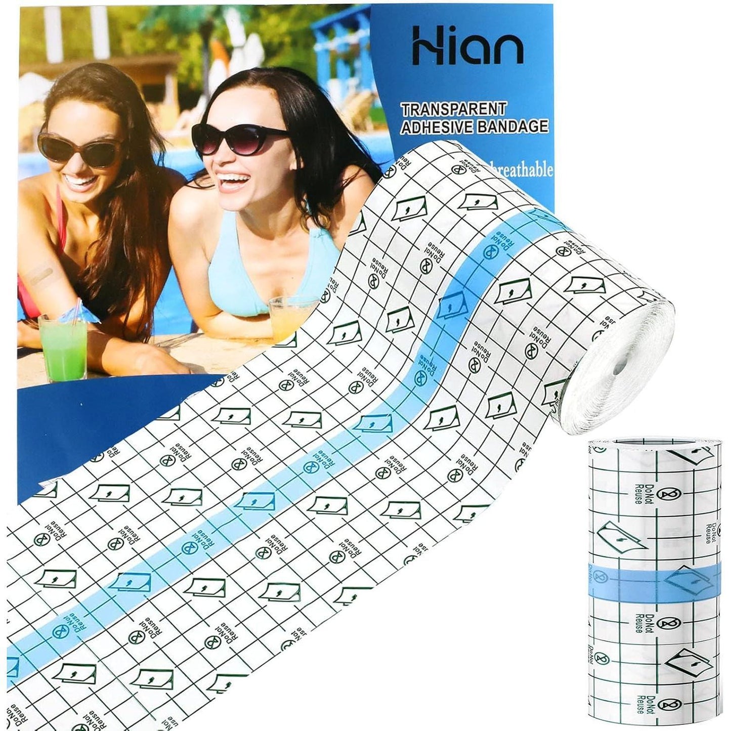 Hion Tattoo Aftercare Waterproof Bandage Transparent Film Dressing 50 Pre-Cut Sheets 4 x 4 Inch Tattoo Cover Up Tape Second Skin Adhesive Bandage Waterproof Wound Cover for Swimming Shower Shield