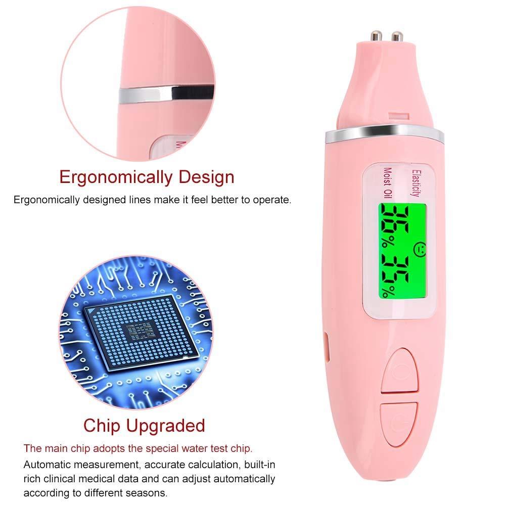 Detector For Face, Skin Analyzer Machine Professional, Digital Skin Oil Sensor, Skin Analyzer Tester Water Oil Monitor LCD Display Monitoring Meter for Face and Body