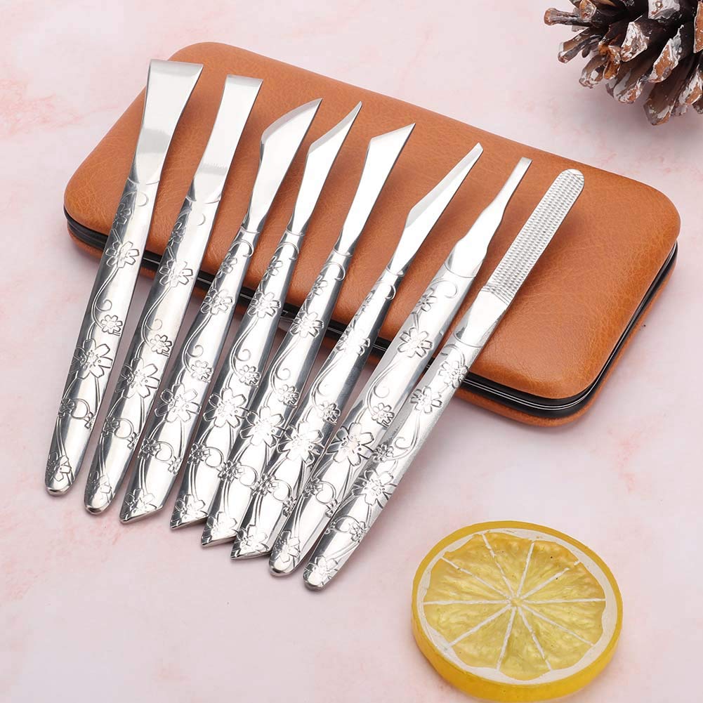 Ingrown Toenail Tool, 8pcs Stainless Steel Foot File Dead Skin Horny Remover Foot Callus Sha ver Foot Skin Planer Pedicure Tool Set for Ingrown Foot Fingernail Care