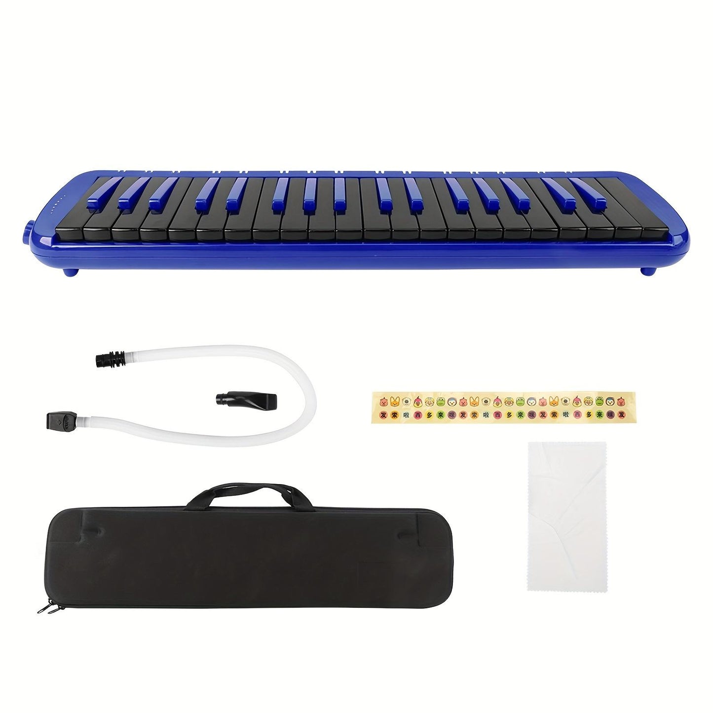 Melodica 37 Key Wind Musical Instrument Suitable for Beginner Practice Bag F37s (Blue )