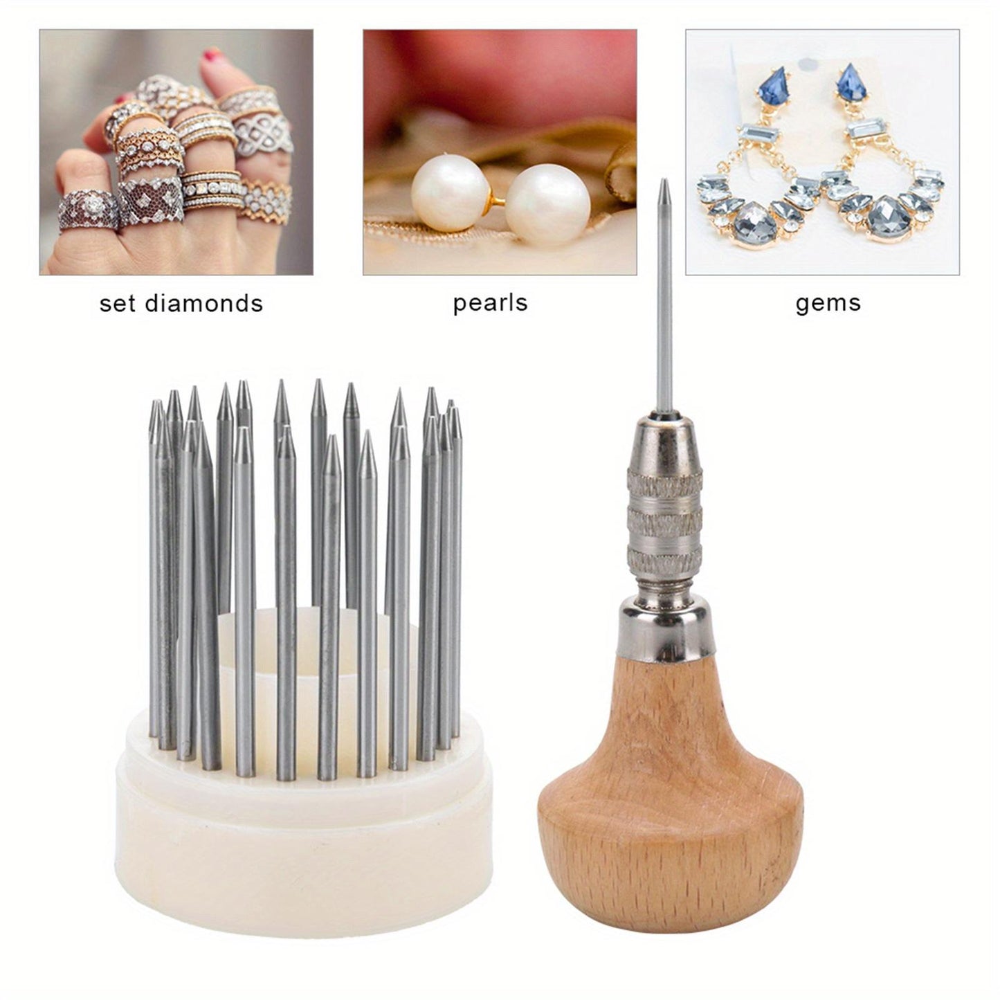 23pcs Beading Tools Set Graver Beader for DIAMOND Stone Setting Graver Jewelry Tool