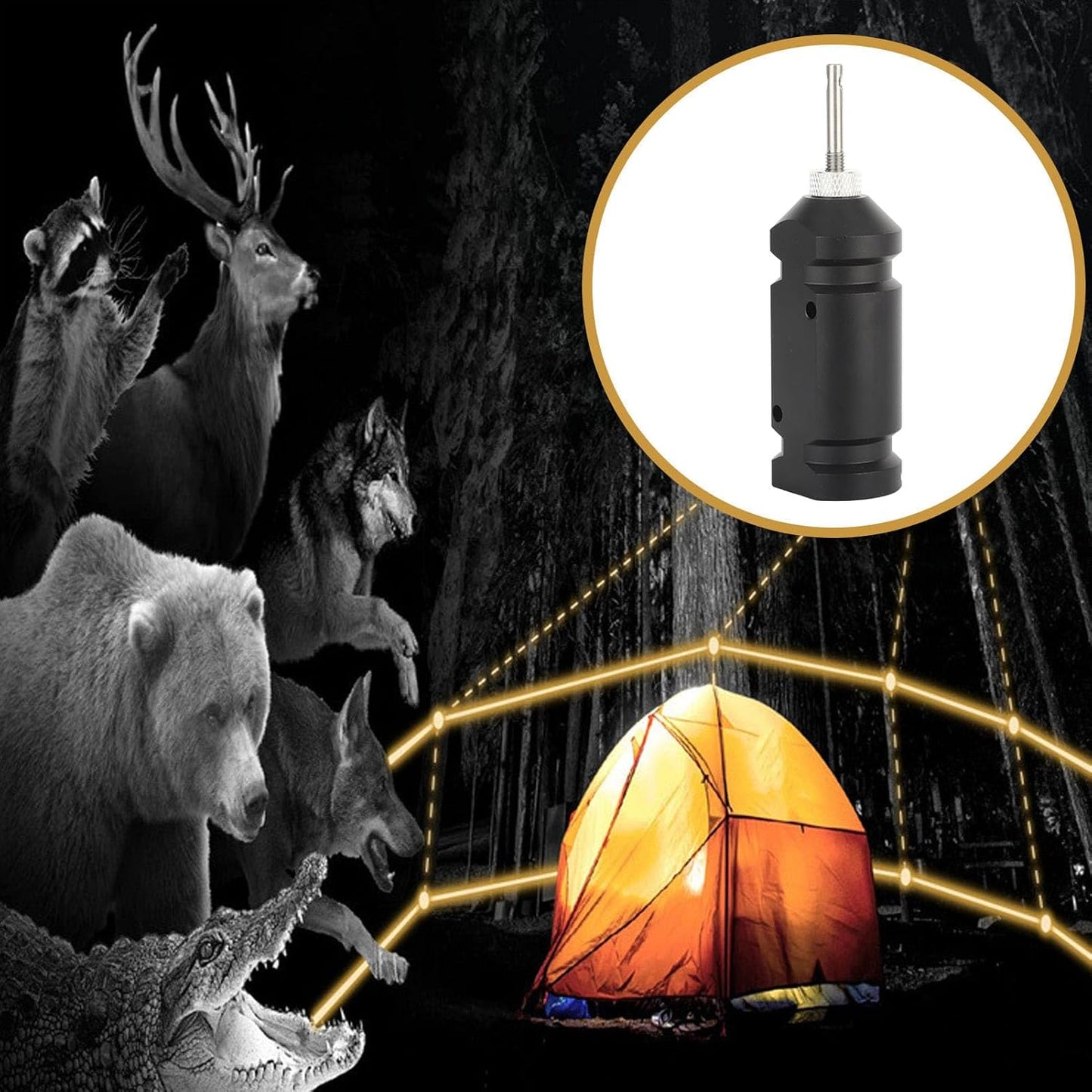 360 Degree Trip Wire Alarm - Reusable Perimeter Security System for Early Warning and Camping