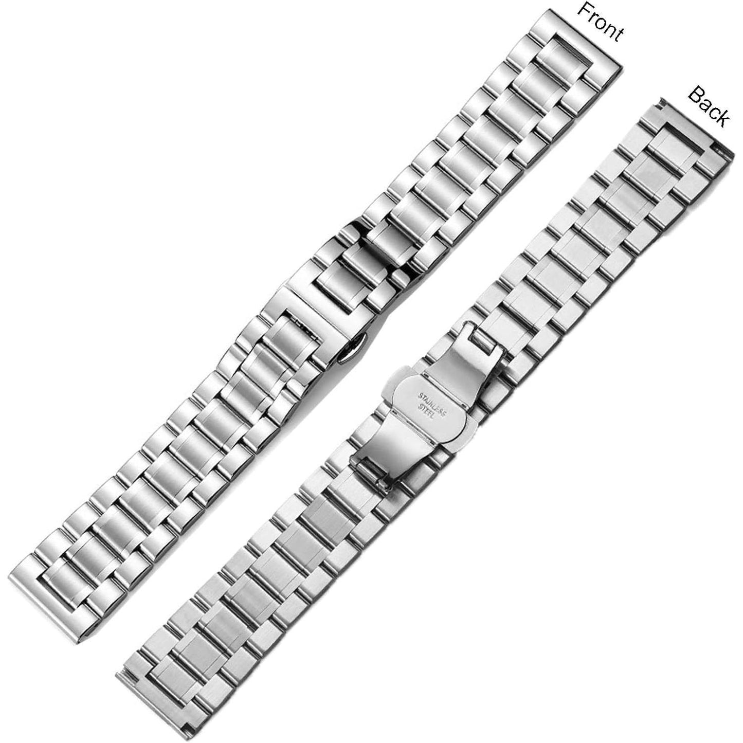 Stainless Steel Watch Band 14mm 15mm 16mm 17mm 18mm 19mm 21mm 20mm 22mm 23mm 24mm Universal Metal Watch Strap Smartwatch Replacement Band Men Women fit Most Traditional Watches