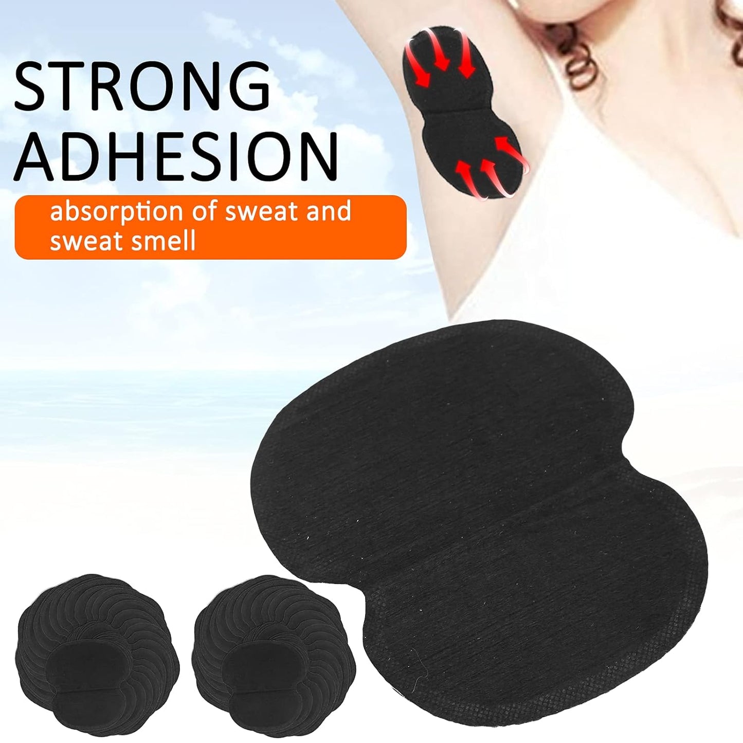 60pcs Underarm Armpit Sweat Pads, Nonwoven Fabric Dress, Clothing Underarm Sweat Pads, Non Visible, For Women And Men, Black