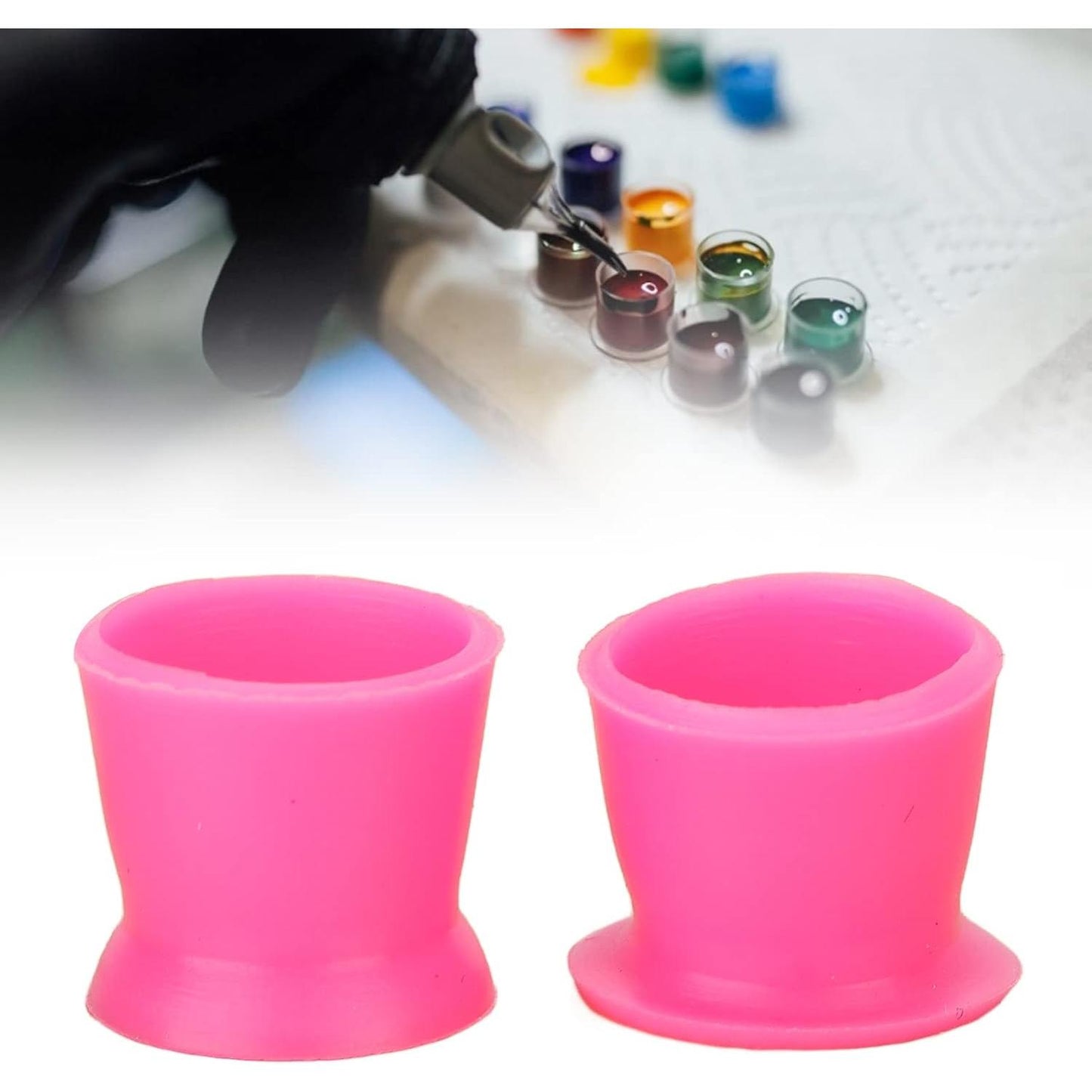 300PCS Silicone Tattoo Ink Cups, Tattoo Ink Caps, Disposable Pigment Ink Caps