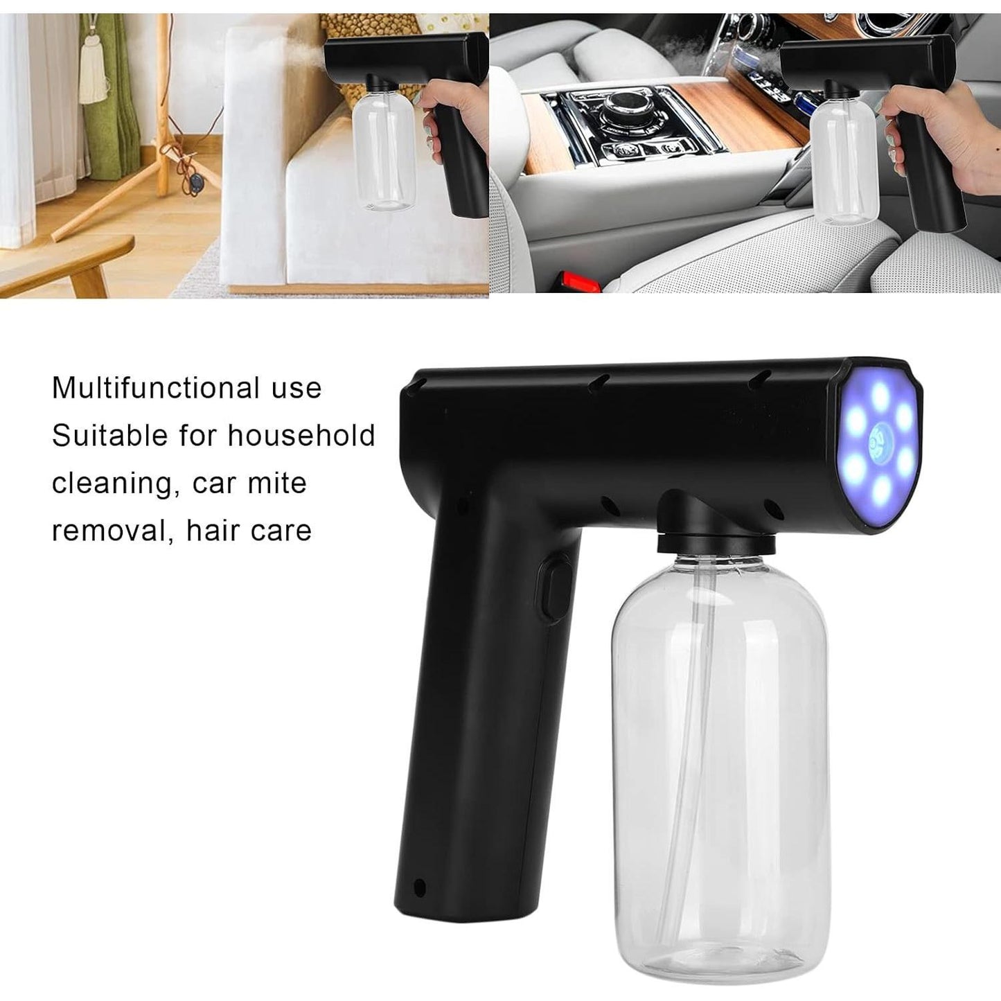 Electric Mist Atomizer Sprayer Gun, Electric Handheld Sprayer Fogger Gun Portable Rechargeable Sprayer Gun, Nanometer Machine for Home Office School Hotel