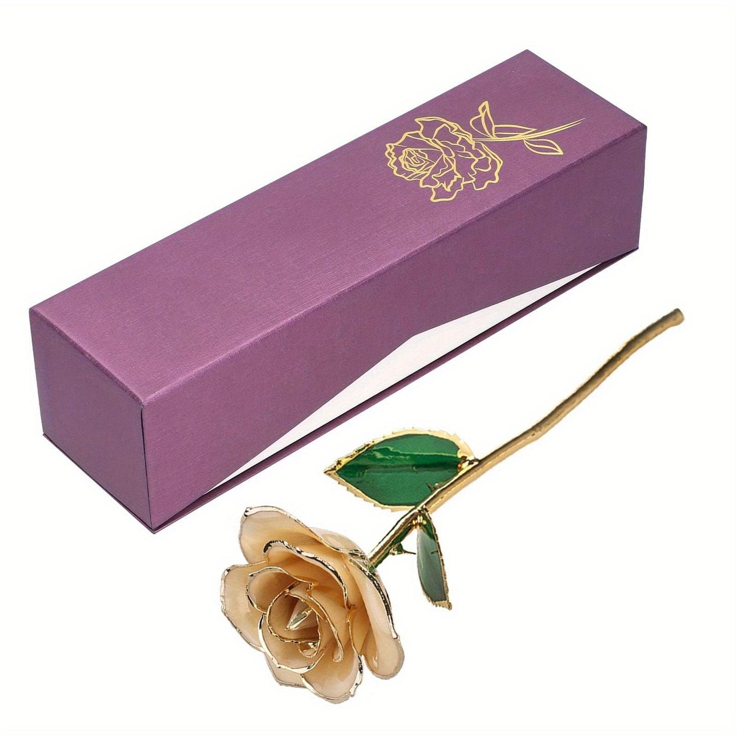 Gold Rose 24K Gold Plated Rose Gift Ornament for Birthday Anniversary Valentines Day