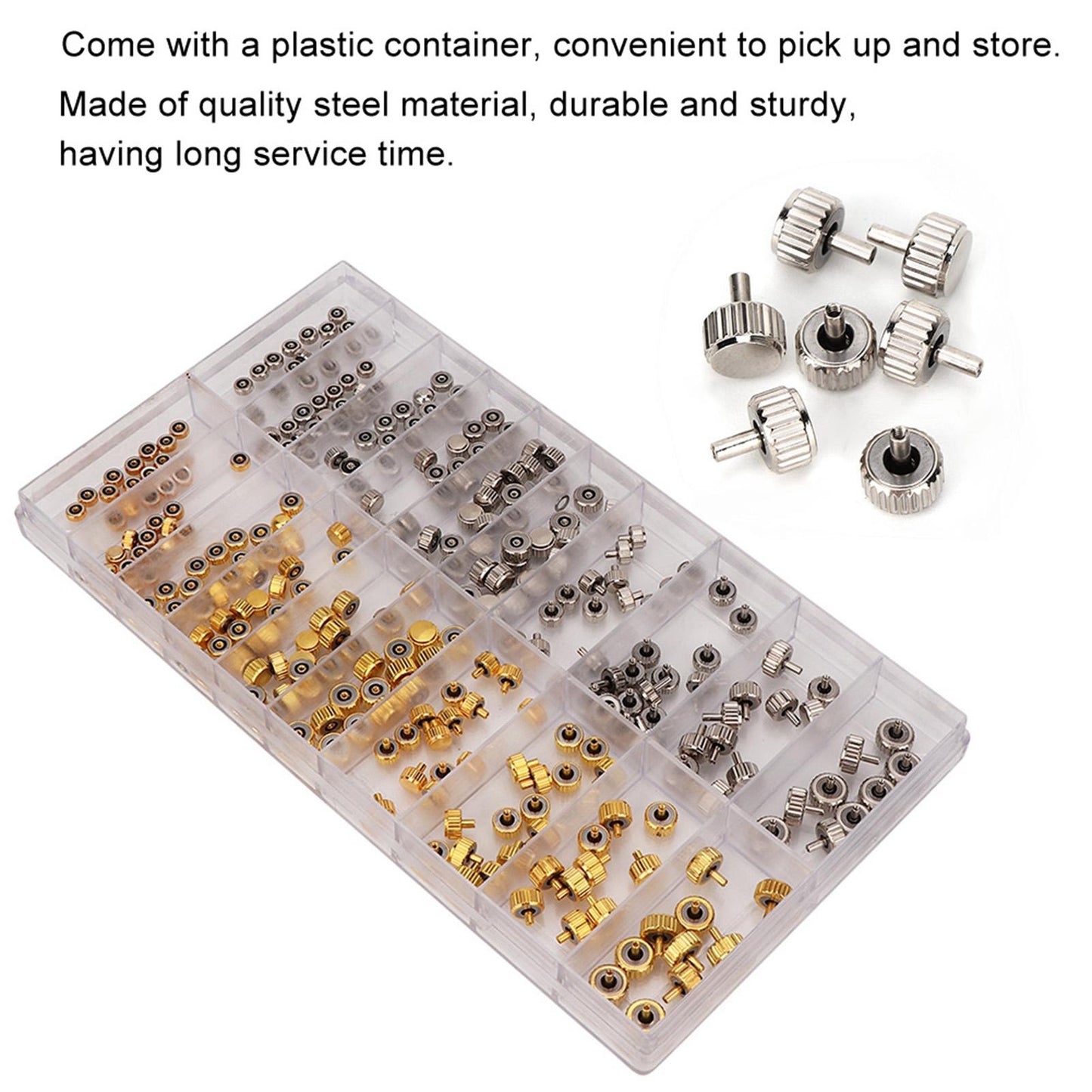 Water proof Assorted Watch Crown Parts Replacement Accessories Watch Repairing Tool Kit