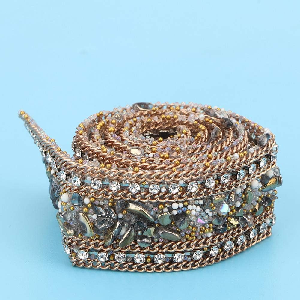 50cm x 2.5cm Crystal Rhinestones Ribbon, DIY Artificial Mesh Wrap Roll Chain Trim Banding Applique for Wedding Party Floral Arrangements(#01)