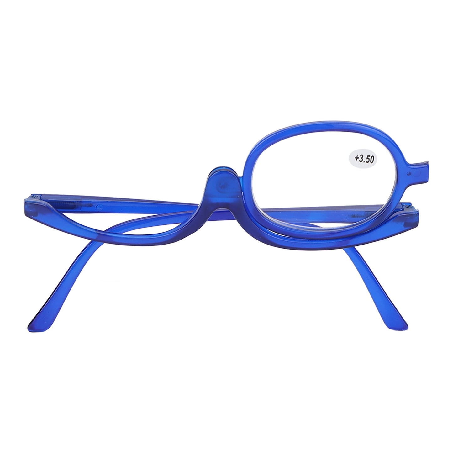 Magnifying Makeup Glasses Professional Portable Women Fashionable Flip Down Cosmetic Glasses Blue(+3.50 )