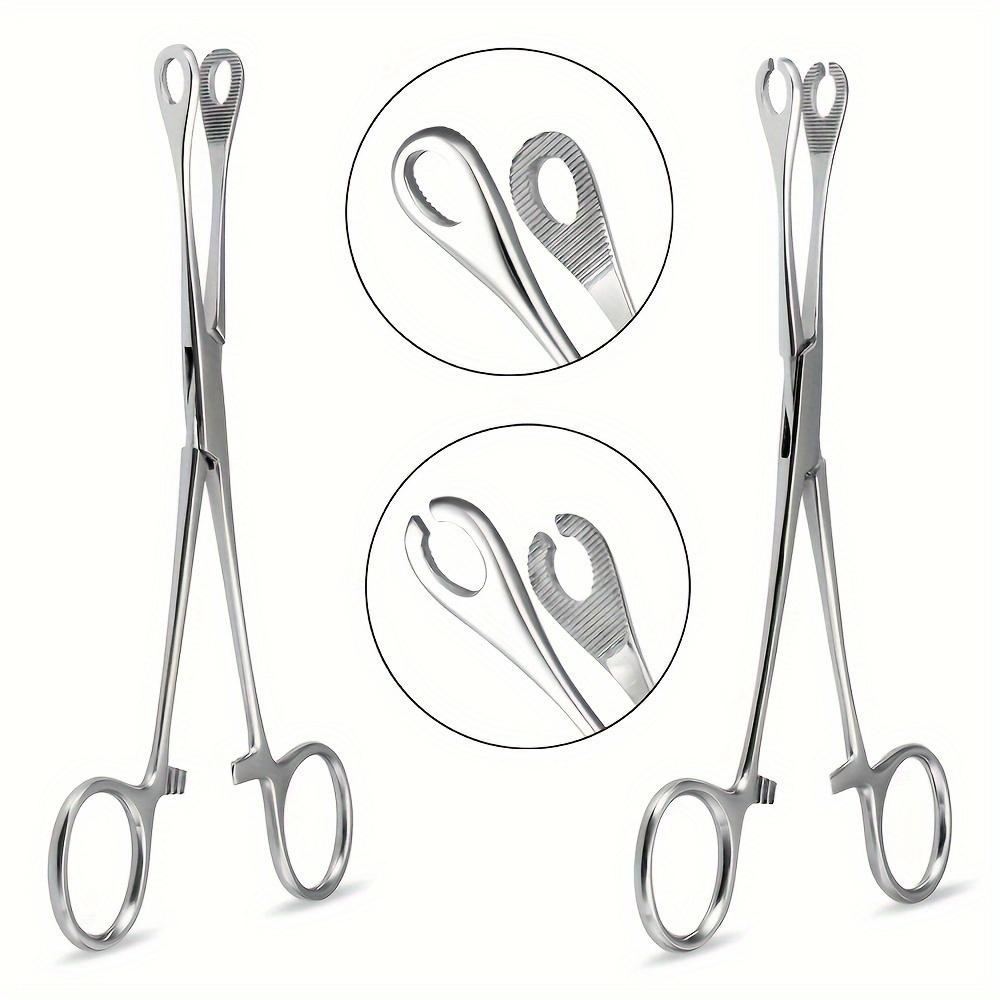 1pc Open Close Ring Tweezers Pliers Stainless Steel Piercing Forceps Clamp Tools Nostril Septum Tragus Belly Tongue Lip Piercings Professional Tools