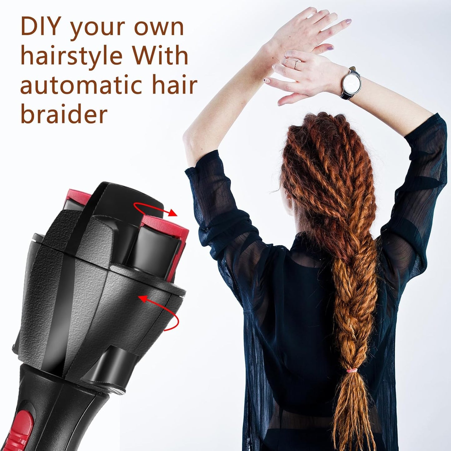 Gisafai Automatic Hair Braider - Electric Hair Twister DIY Styling Tool for Hairstyles, French Dreadlock Braid Maker for Women Girls (USB Model)