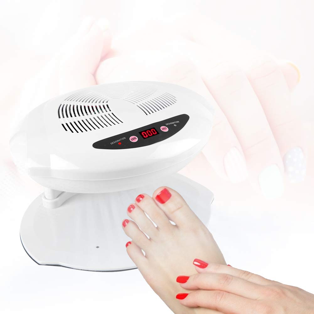 Sonew Hot & Cold Air Nail Dryer Warm-Cool Manicure Drying Fan Manicure Tool for Salon and Home(White)