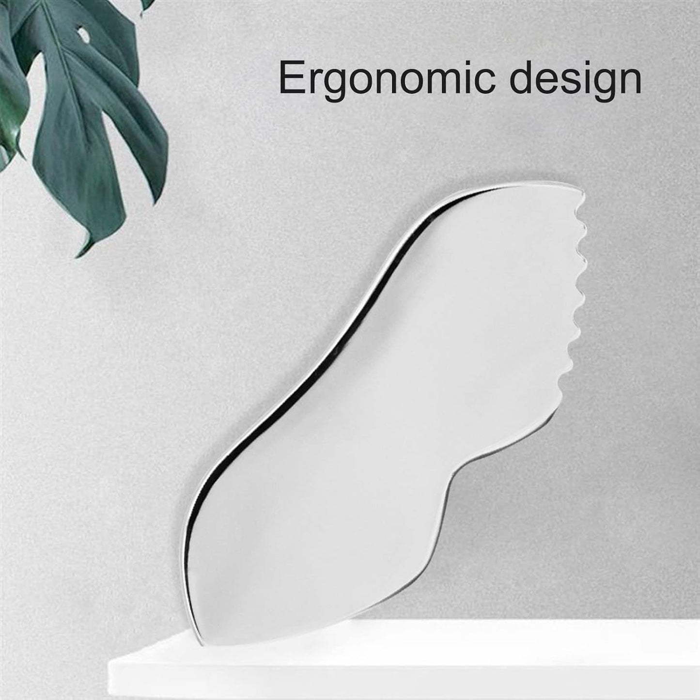 Massage Board Comb Gua Sha Facial Tool V Shape Face Edger Smoother, Solid 304 Stainless Steel Gua Sha Scraping Massage Tools for Face Body for Soft Tissue Pain Relief Body Care