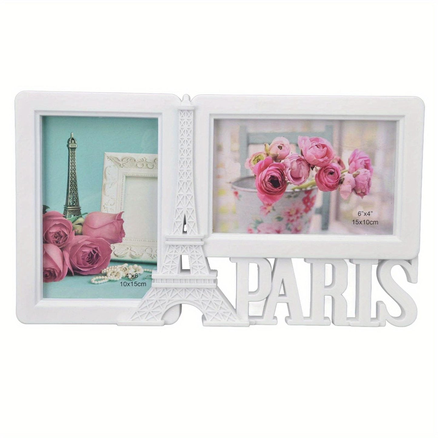 2PCS Rectangle Photo Frame Home Decorative Photo Frame 2 Hole Wedding Picture Frame for Bedroom Party