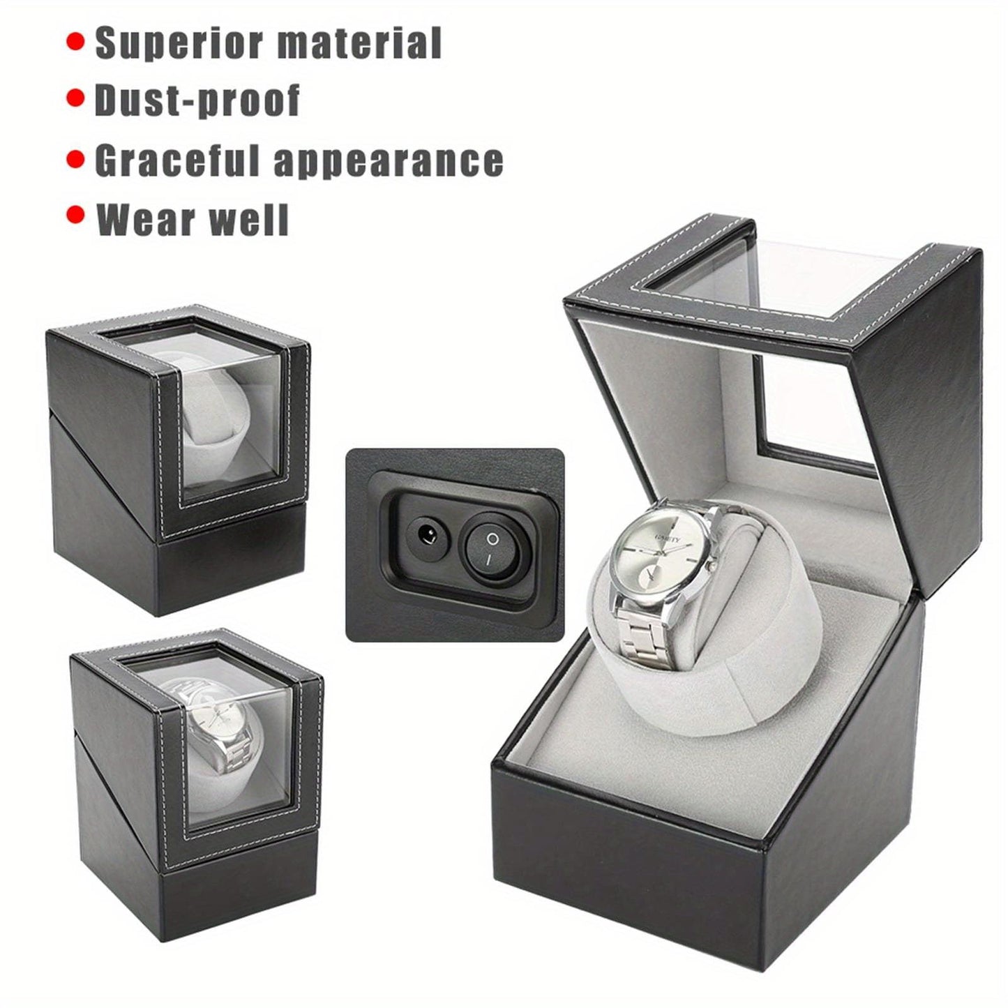 Single Watch Winder Holder Display Storage Automatic Mechanical Watch Box