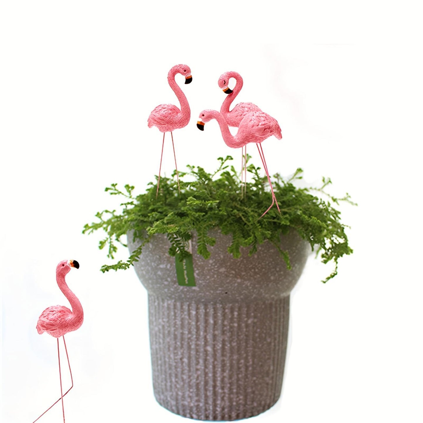 4 Pcs Pink Flamingo Garden Statue Fine Details Stylish Vivid Small Flamingo Statue For Yard Lawn Patio Decorations Gifts