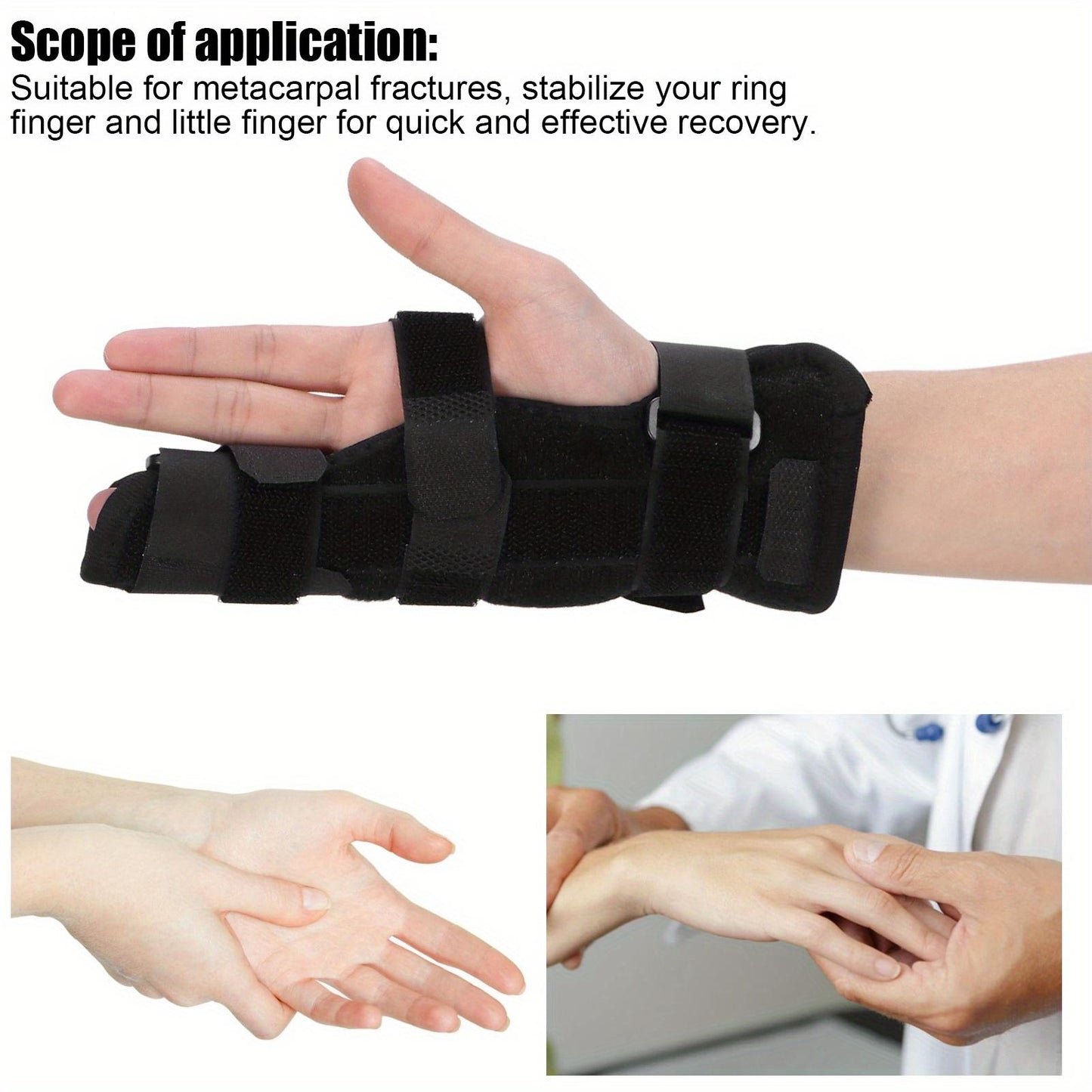 Finger Brace Adjustable Splint Comfortable Hand Support Breathable Relief Stabilizer for Broken FingersL