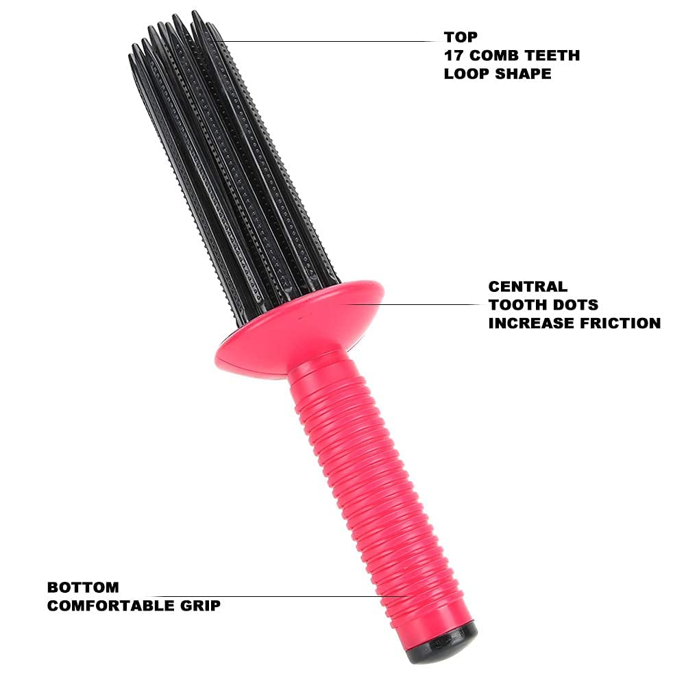 2pcs Anti-Slip Curling Wand for Hairstyling - Fluffy Hair Curler Tools with 17 Comb Teeth, Portable Professional Roll Comb