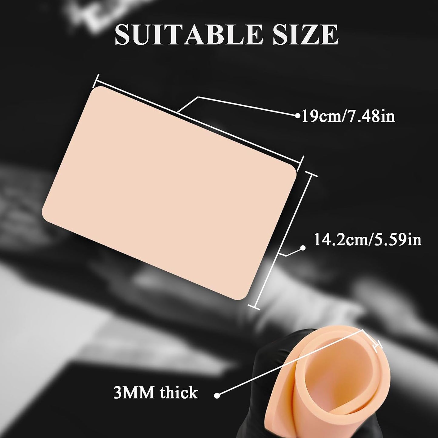 3mm Tattoo Skin Practice - 5Pcs Anghie Tattoo Practice Skins 7.4 * 5.6'' Tattoo Fake Skin 3MM Thick Blank Double Sides Tattoo Skin Practice Skins for Tattoo Beginner Practice Tattoo Supplies