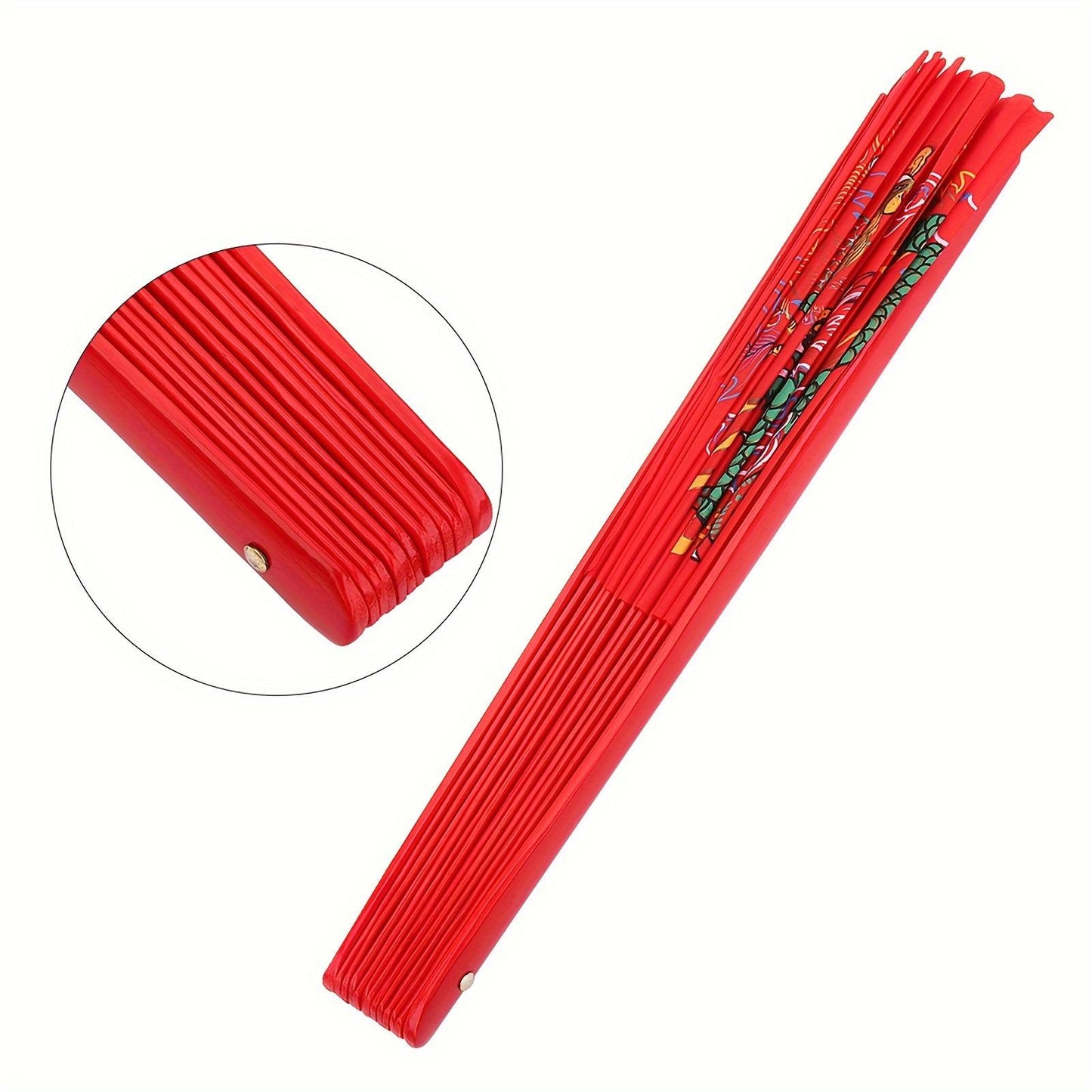 Red Tai Chi Martial Arts Kung Fu Bamboo Fan For Right Hand - Lightweight And Durable Wushu Dance Practice Training Fan, Ideal For Martial Arts Enthusiasts