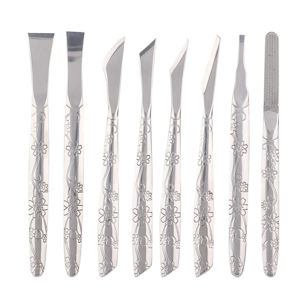 Ingrown Toenail Tool, 8pcs Stainless Steel Foot File Dead Skin Horny Remover Foot Callus Sha ver Foot Skin Planer Pedicure Tool Set for Ingrown Foot Fingernail Care