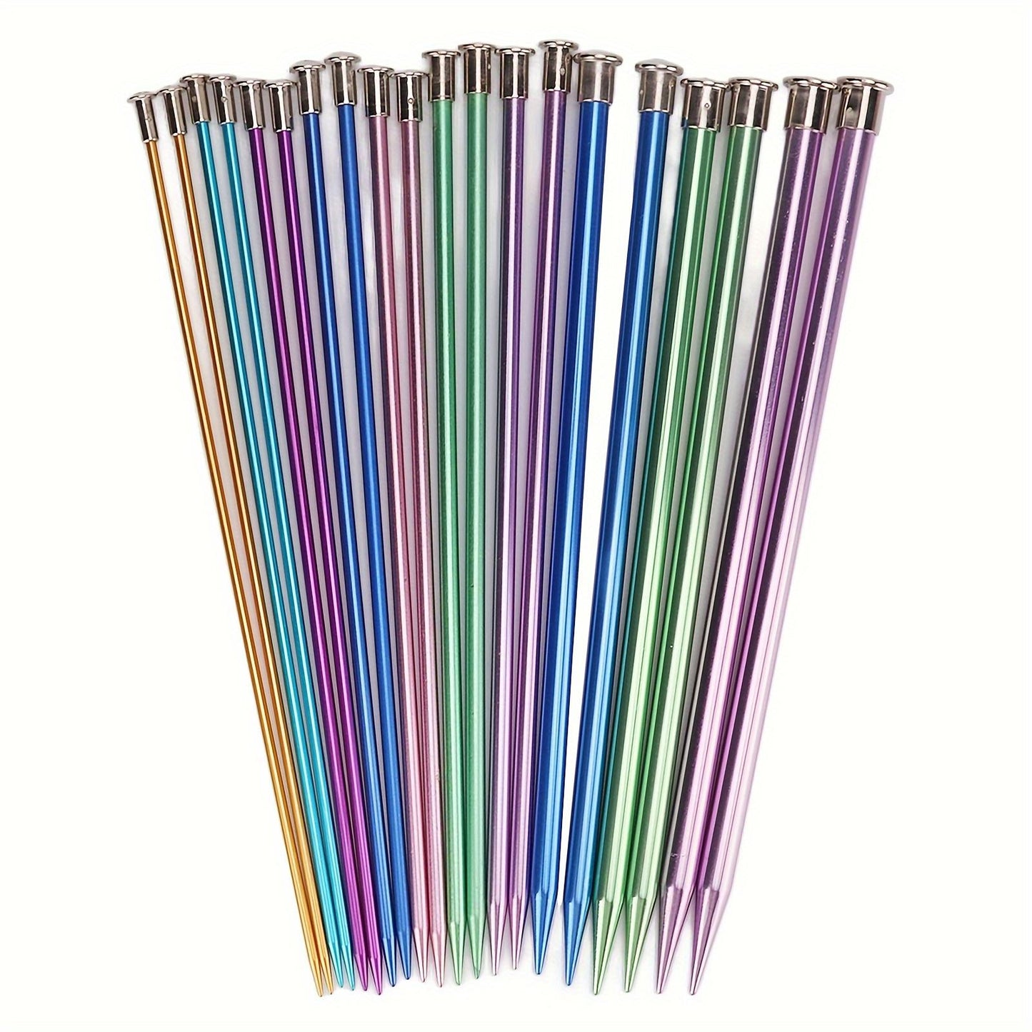 10in Knitting Needles Set, 25cm Single Pointed Colored Ultra Light Knitting Accessories Various Sizes Available Aluminum Knitting Supplies 3mm-10mm