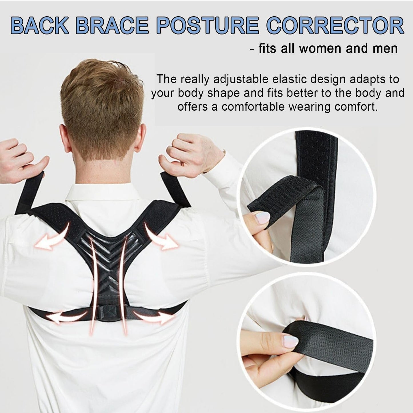 Posture Corrector Back Brace - Adjustable Breathable Support Belt for Men and Women, Hunchback and Scoliosis Relief