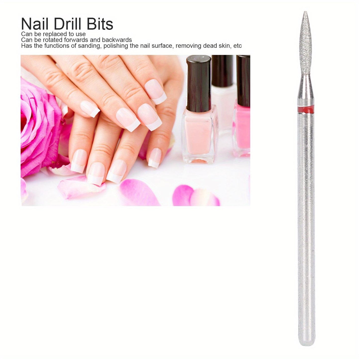 50pcs Professional Nail Polishing Grinding Head Nail Drill Bits Manicure Tool Accessory