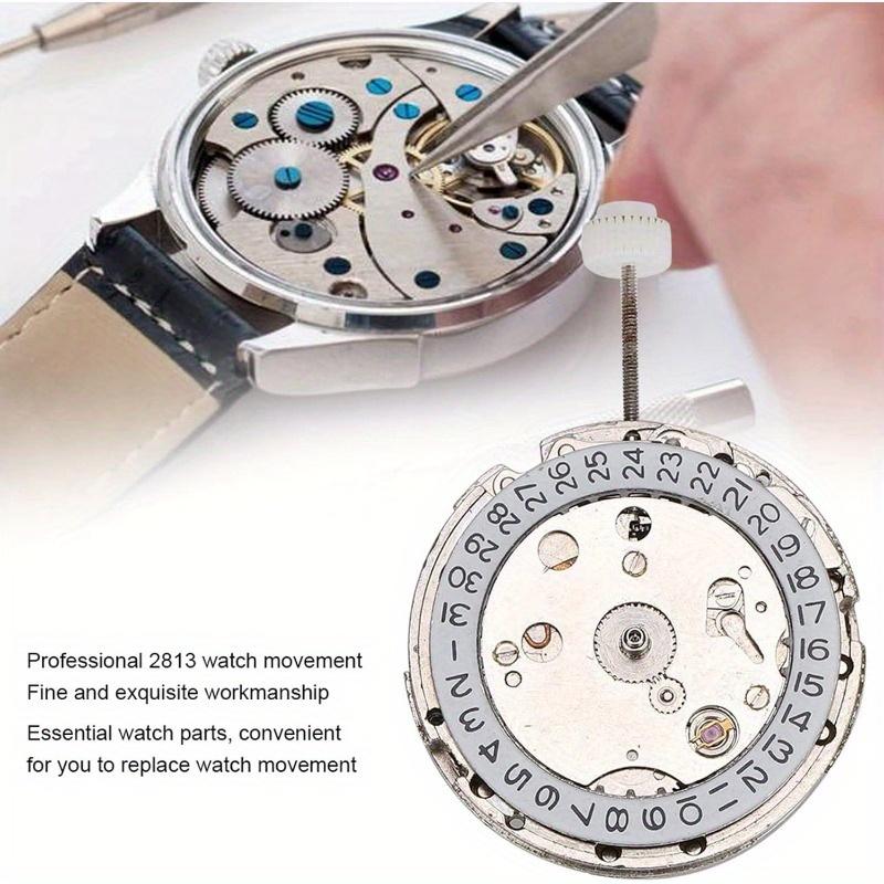 Watch Accessories, 2813 Watch Movement Watch Tools Automatic Mechanical Watch Movement Replacement Part White