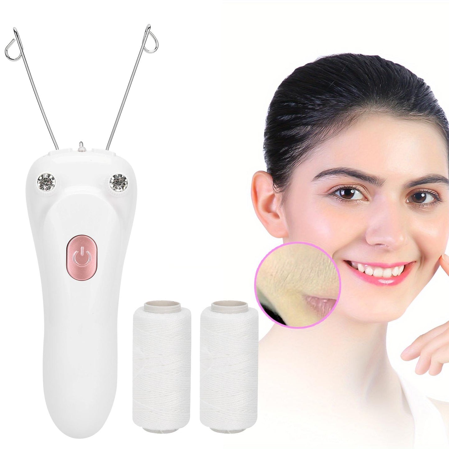 Facial Hair Remover for Women Electric Cotton Thread Epilator- Facial Threading Hair Removal Device Physical Removal Shaver Tool