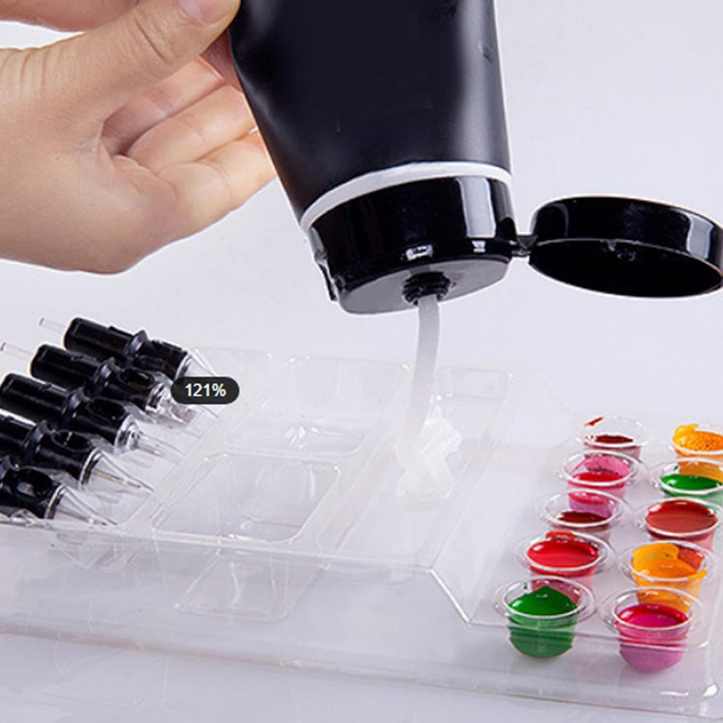 25pcs Ink Cup Holder, Disposable Ink Cup Tray, Color Palette Accessories Holder, Pigment Ink Cup Holder Stand Kit