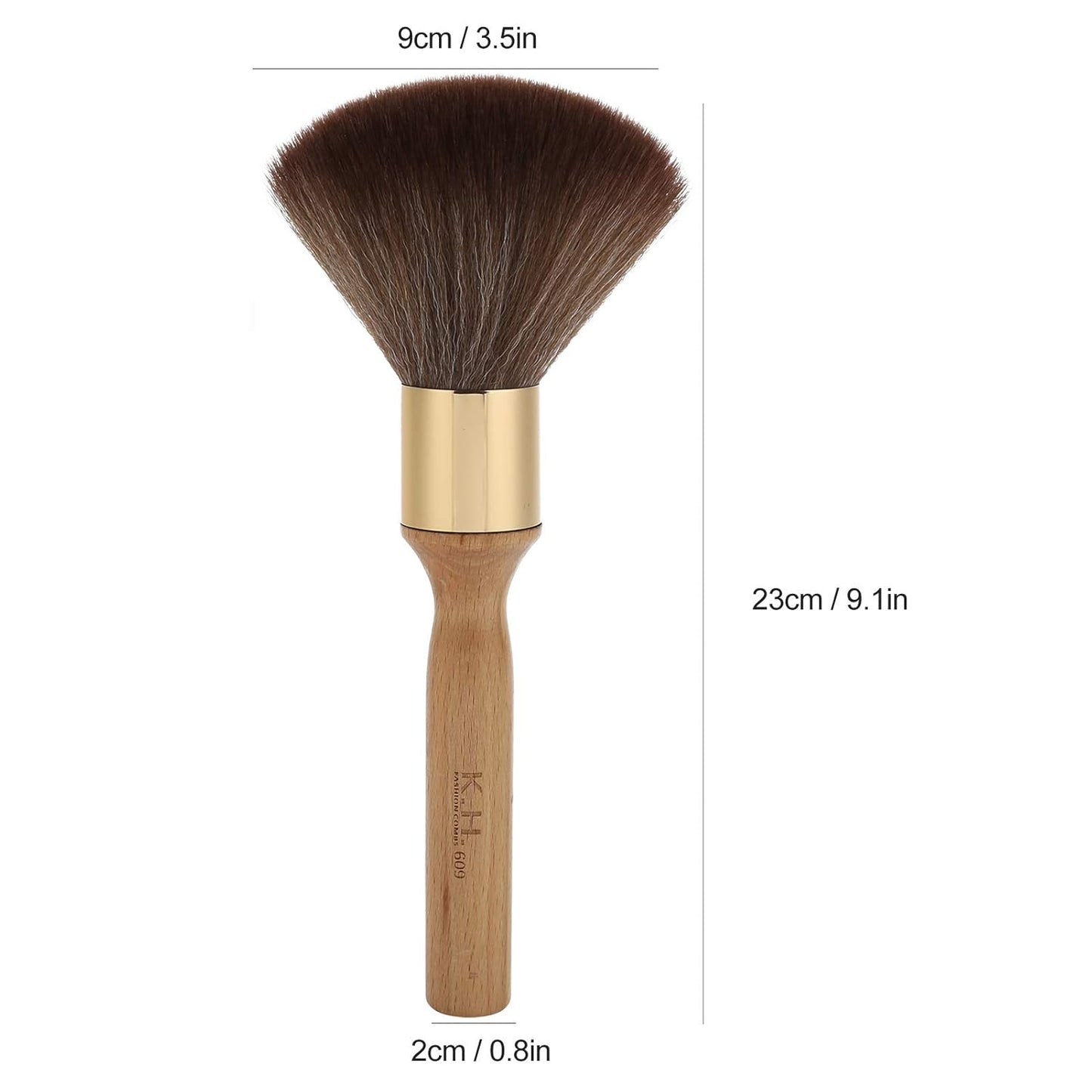 Neck Duster Brush with Long Handle - Wooden Broken Hair Sweep Brush for Salon and Home Hair Cutting