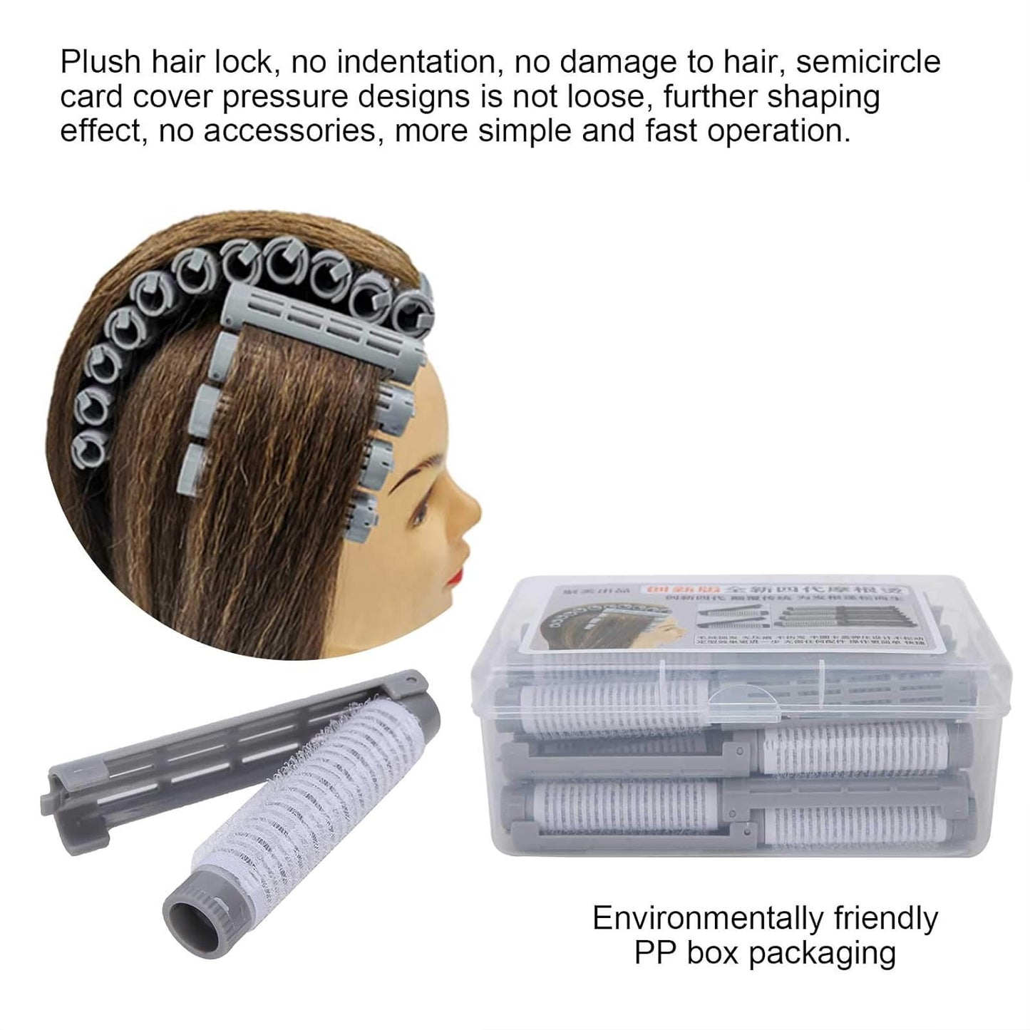 20pcs Perm Rods Set, Hair Curlers, Dressing Rollers for Salon Hairdressing (Gray)