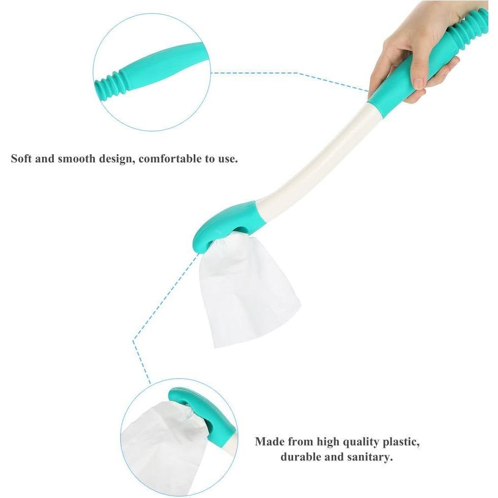 Bottom Wiper, Long Handle Reach Comfort Holder Toilet Paper Tissue Grip Self Wipe Aid Helper