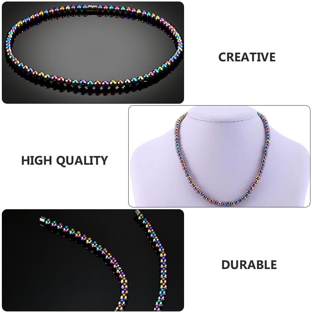 1Pc Therapy Magnet Necklace Men Women Decorative Beaded Magnet Necklace