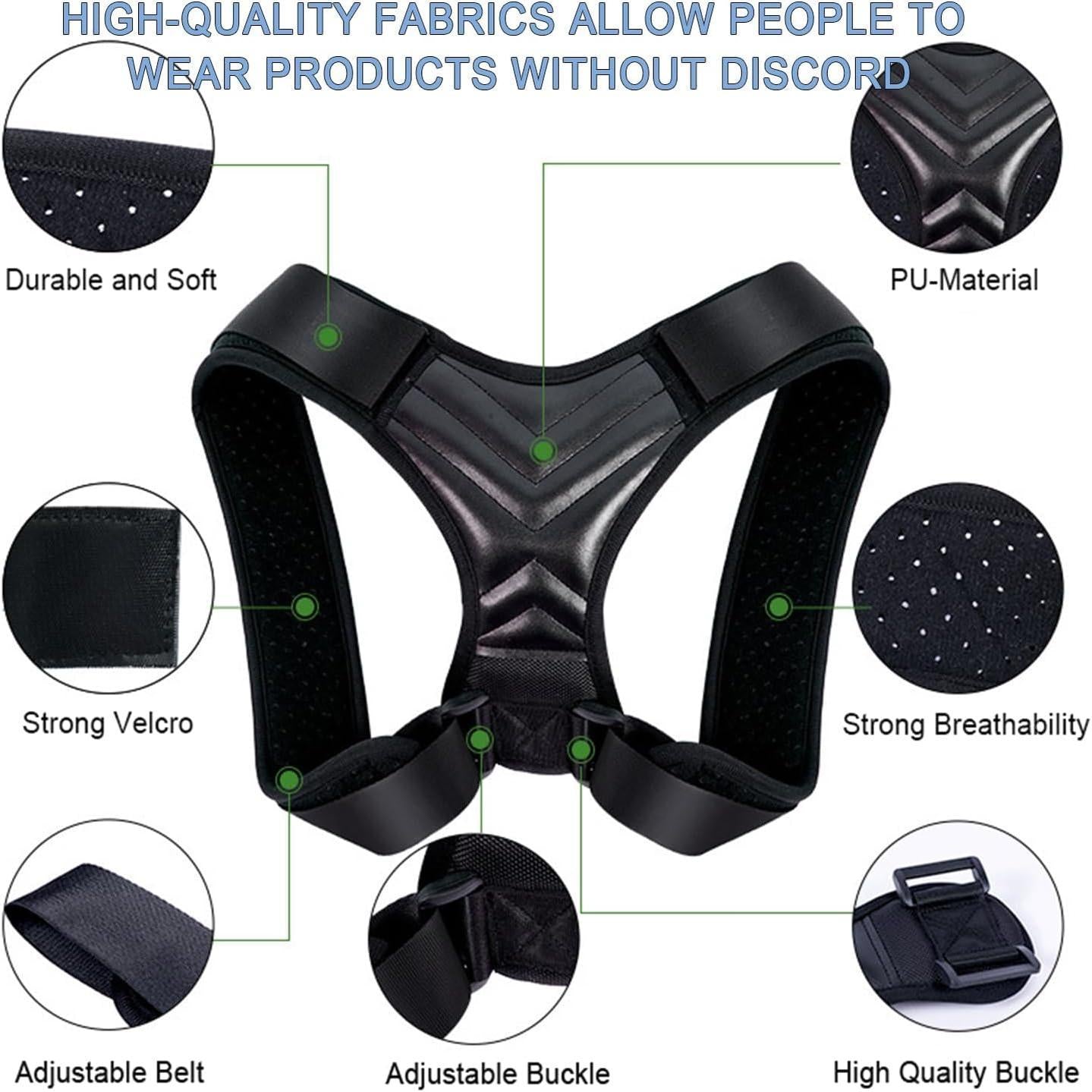 Posture Corrector Back Brace - Adjustable Breathable Support Belt for Men and Women, Hunchback and Scoliosis Relief