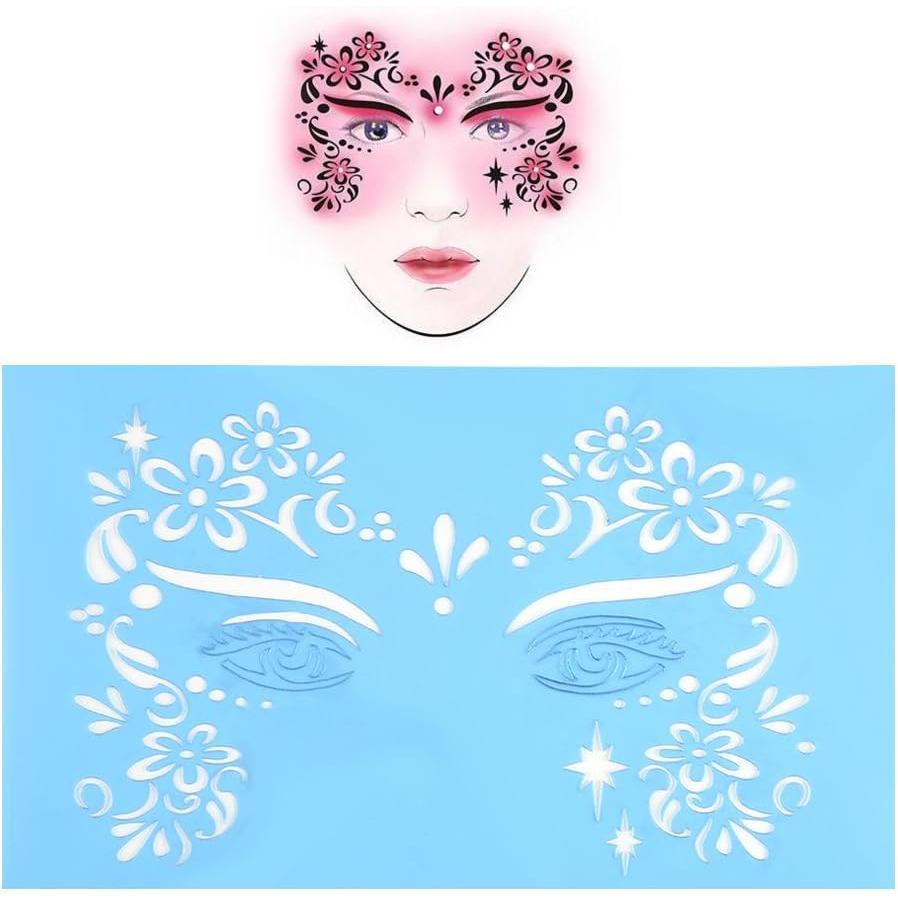 7pcs/Set Face Paint Stencils, Reusable Face Paint Stencil, Body Painting Template Facial Drawing Patterns Butterfly Prints, Flower Prints, Suitable for Birthdays, Sleepovers, School Carnivals